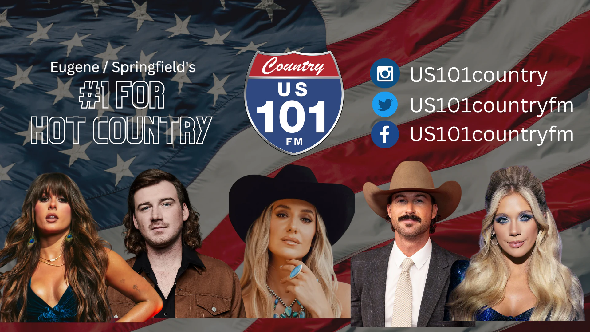 US 101, Eugene and Springfield's number one for Hot Country